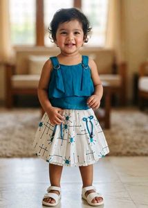 Cute Blue & White Skirt with Top