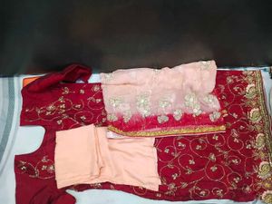 Designer Gold Gotta patti work kurta Dupatta set