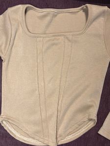 Y2k Ribbed Knit Long Sleeve Top
