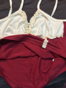 Burgundy Lace Trim Cami Top