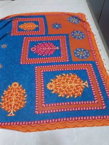 Vibrant Saree with Tree Motifs