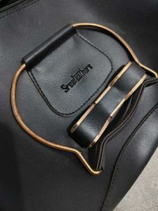 Chic Black Faux Leather Crossbody Bag