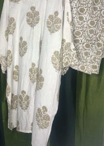 White Floral Print Kurta Set! 🤍✨