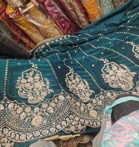 Stunning Teal Embroidered Lehenga Choli