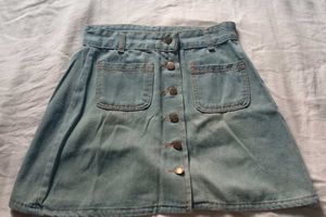 Light Wash Denim Button-Up Skirt (price drop)