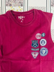 Roadster Men's Sleeveless T-Shirt with Patches
