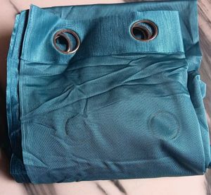 Aqua Polyester Window Curtains 5 Feet (hole)