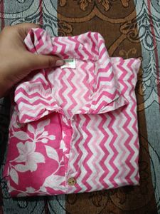Pink Floral &amp; Zigzag Button-Down Shirt