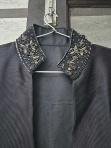 Classic Black Suit Pant with Embroidery
