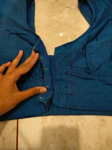 Dark Blue Saree &amp; Blouse 💙😍 Full Set ✨ Combo%🤩