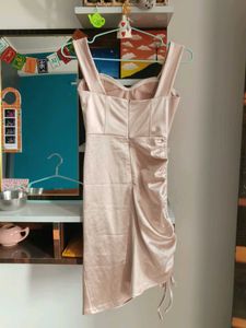 Satin Ruched Mini Dress