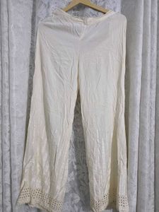 Comfortable Cream Wide-Leg Pants