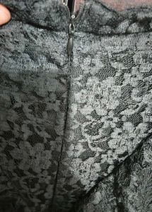 Elegant Black Lace Ruffle Dress