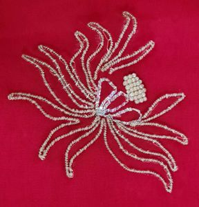 Red Odhni/Chunni/Dupatta with silver work
