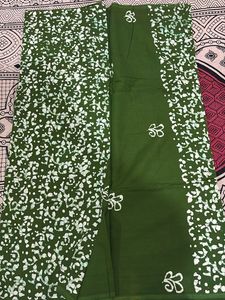 Beautiful Green Batik Dress Material