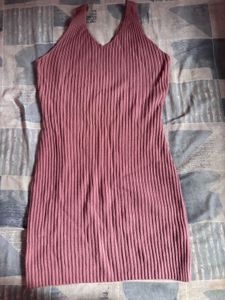 Ribbed Halter Neck Mini Dress💗(not wore once)