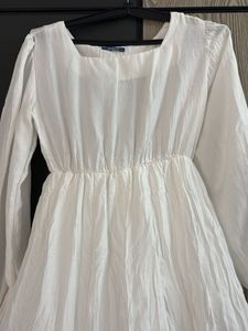 White Long Sleeve Mini Dress