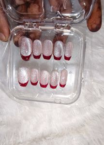 Red French Tip Press-On Nails