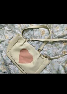 Cute Cream Heart Tote Bag