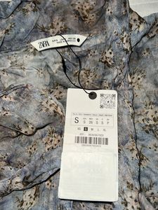 Zara Floral Print Tie Neck Blouse