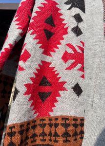 Stylish Aztec Print Open Cardigan.