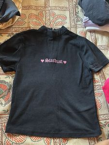 Stardust Embroidered Mock Neck Tee