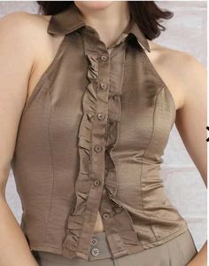 Elegant Ruffled Halter Top