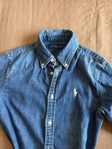 SALE !!!! Ralph Lauren White Pony Denim Shirt