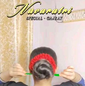 Navaratri Special Gajra Hair Accessory Handmad Cor