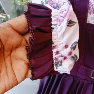 Beautiful Purple Colour Frock Combo