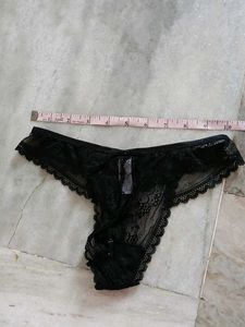 Black Lace Thong Panty