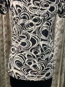 Monochrome Swirl Print Top