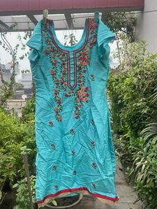 Beautifully Embroidered Teal Kurta
