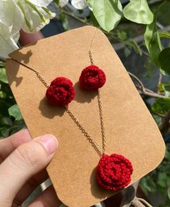Crochet Flower Jewellery set