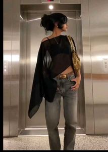 Sheer combo Overlay cape  y2k Top