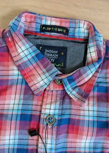 branded Plaid Long Sleeve Shirt