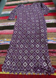 Purple Geometric Print Kurti