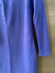 black and blue contrast dress