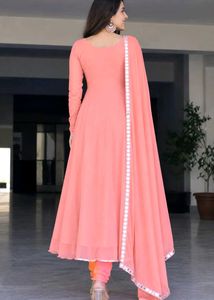 Elegant Peach Anarkali Suit with dupatta.