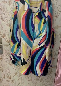 Vero Moda Vibrant Abstract Print Button-Up Shirt