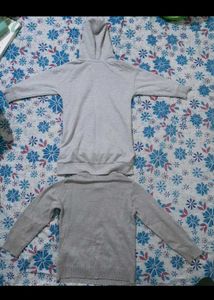 Grey Hooded Sweatshirt &amp; Crewneck Sweater