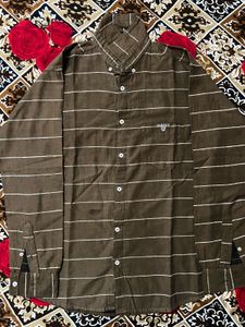 Gant Brown Striped Shirt | Manor Cord Fitted | Siz