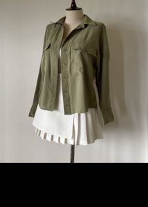 Zara Olive Green Button-Up Shirt
