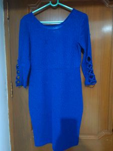 Vibrant Blue Sparkly Mini Dress