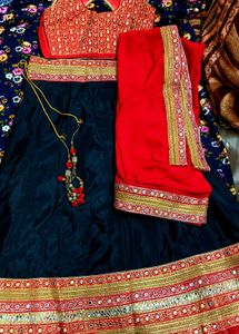 Lehnga Choli (Red &amp; Black)