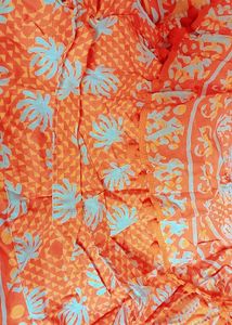 Orange Cotton Long Gown