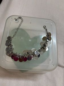 Chic Silver Disc Charm Bracelet
