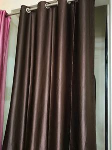 Stylish Tailor Stitched Brown Curtains - Set of 2