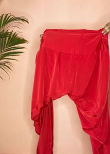Vibrant Red Dhoti Pants