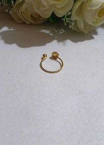 Delicate Gold Open Ring with Clear Stone